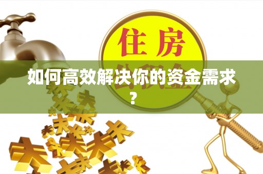 双河如何高效解决你的资金需求？