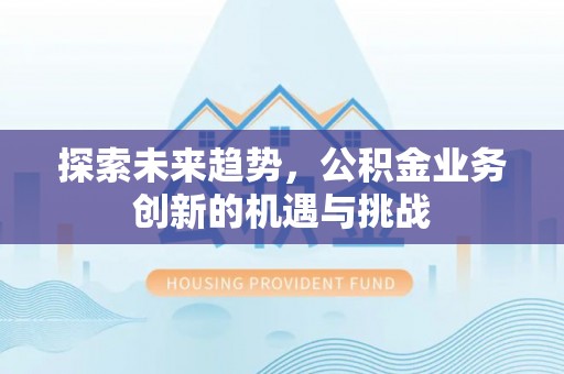 双河探索未来趋势，公积金业务创新的机遇与挑战