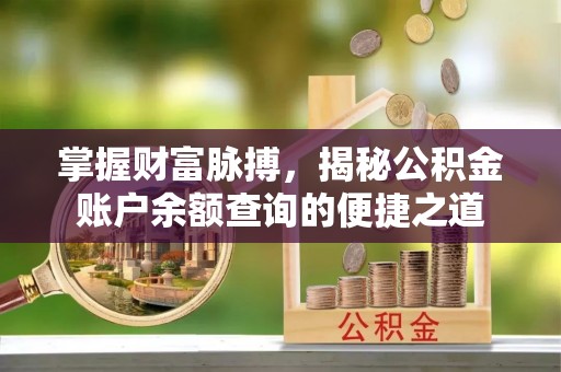双河掌握财富脉搏，揭秘公积金账户余额查询的便捷之道
