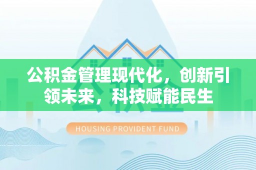 双河公积金管理现代化，创新引领未来，科技赋能民生