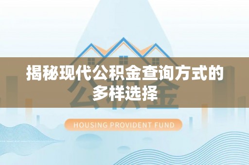 双河揭秘现代公积金查询方式的多样选择