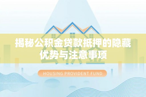 双河揭秘公积金贷款抵押的隐藏优势与注意事项