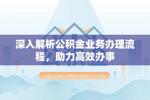 双河深入解析公积金业务办理流程，助力高效办事