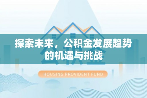 双河探索未来，公积金发展趋势的机遇与挑战