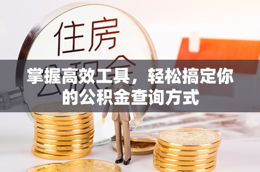 双河掌握高效工具，轻松搞定你的公积金查询方式